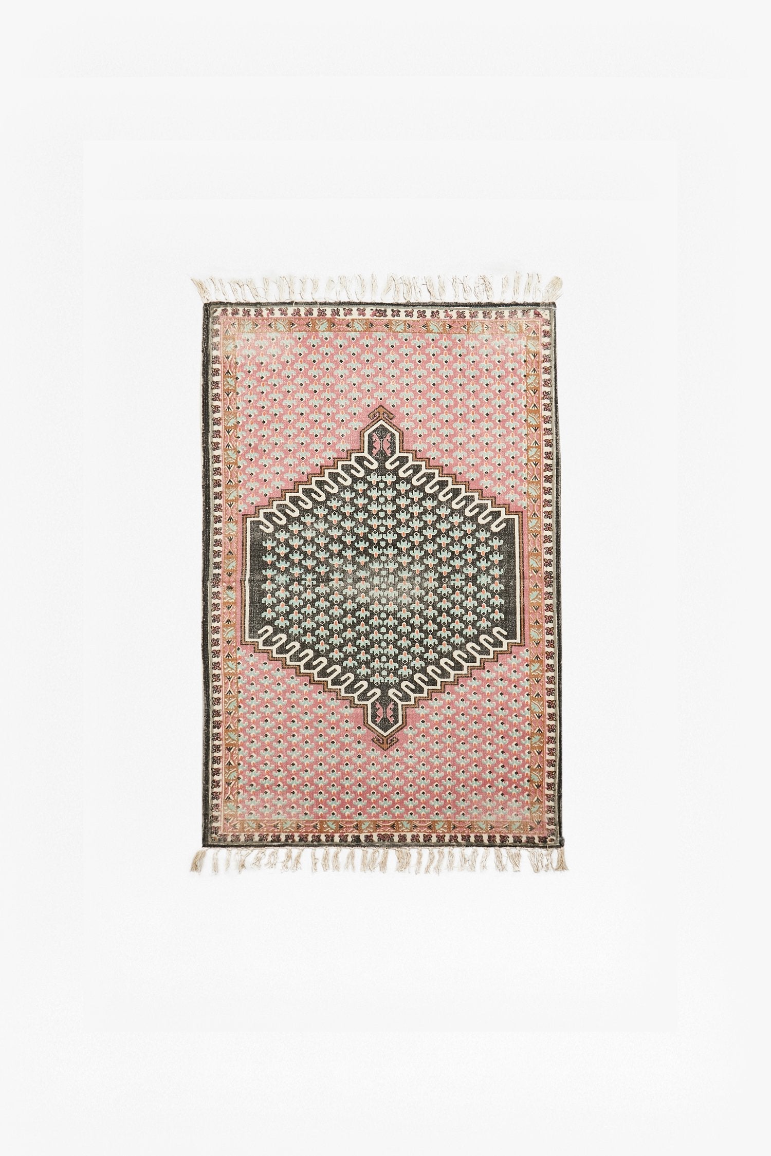 small poppy field rug pink/grey