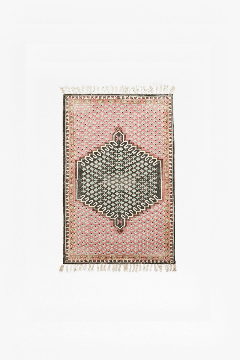 small poppy field rug pink/grey