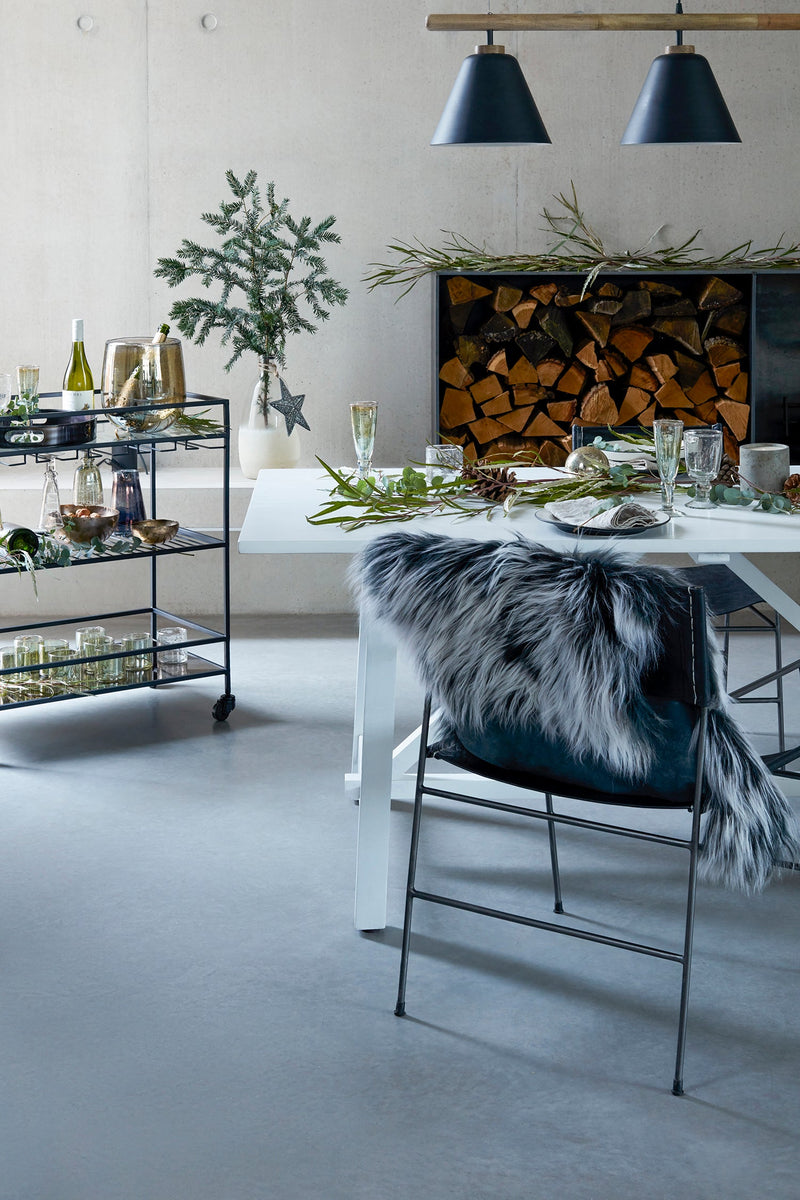 grey tipped cashmere pelt grey