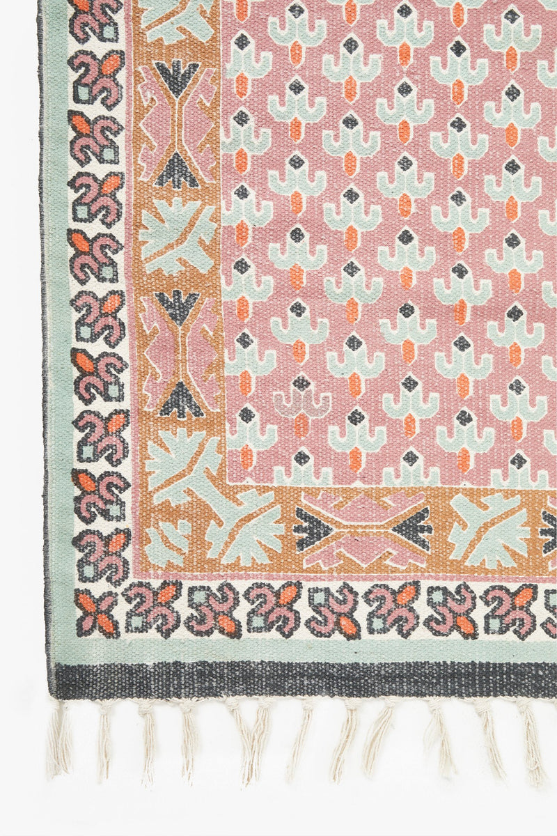 extra large poppy field rug pink and grey