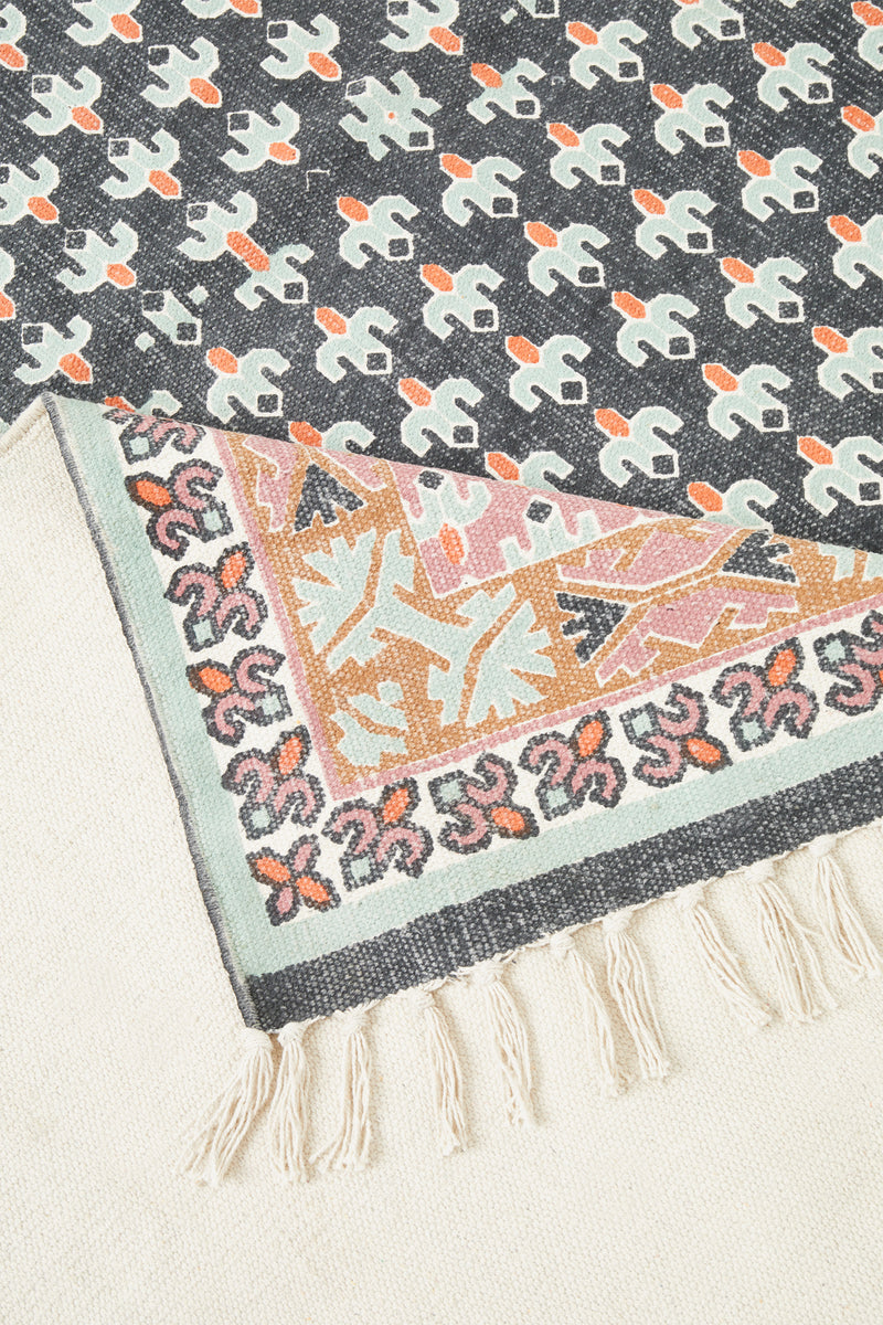 extra large poppy field rug pink and grey