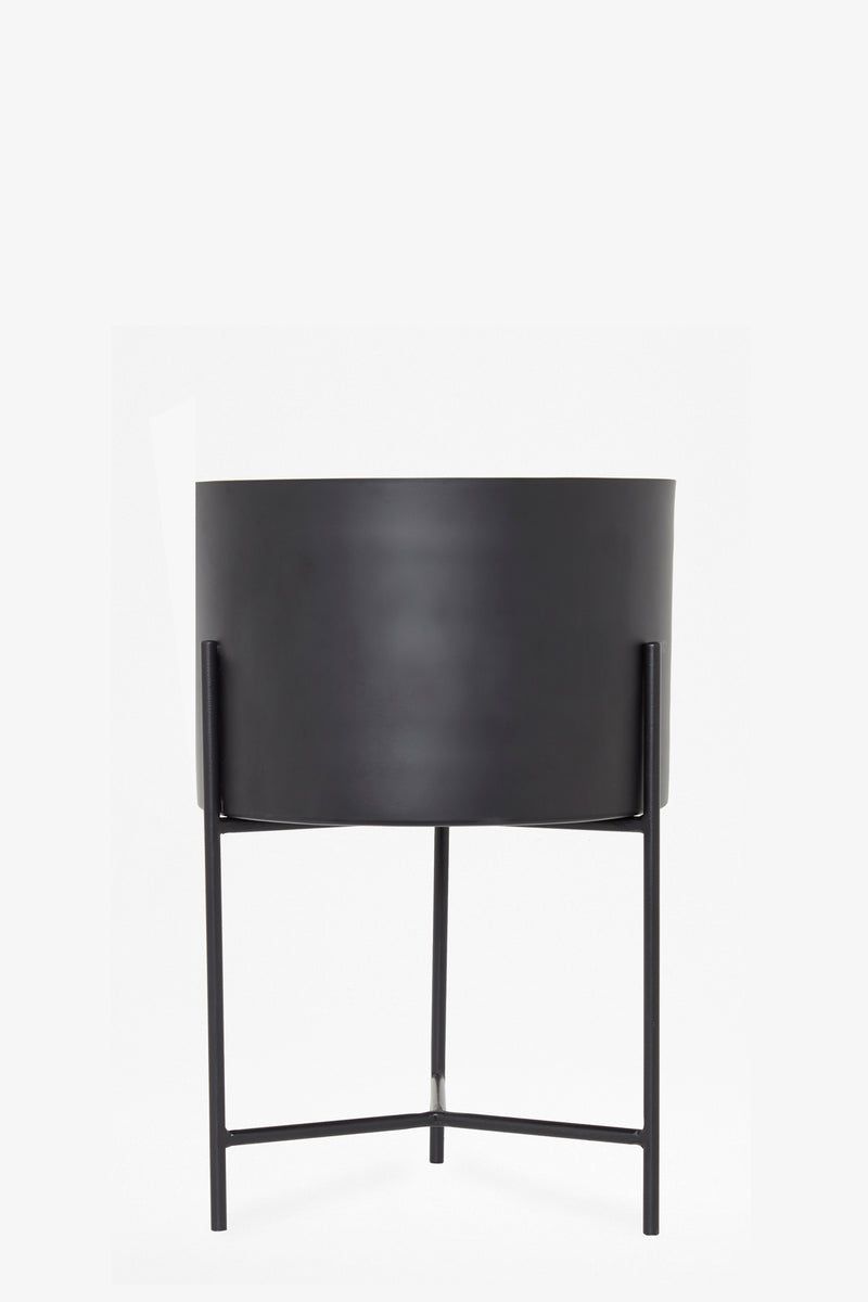 large metal planter black