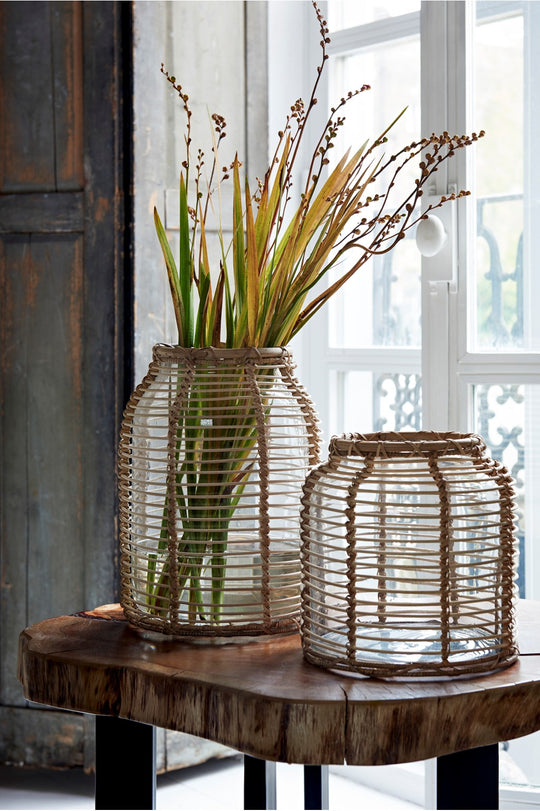 Large Cane Glass Vase