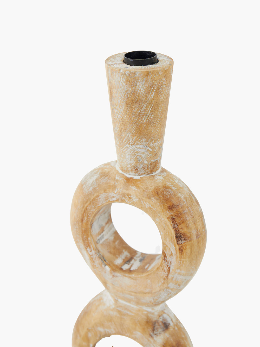 Tall Wooden Candle Holder Natural French Connection UK