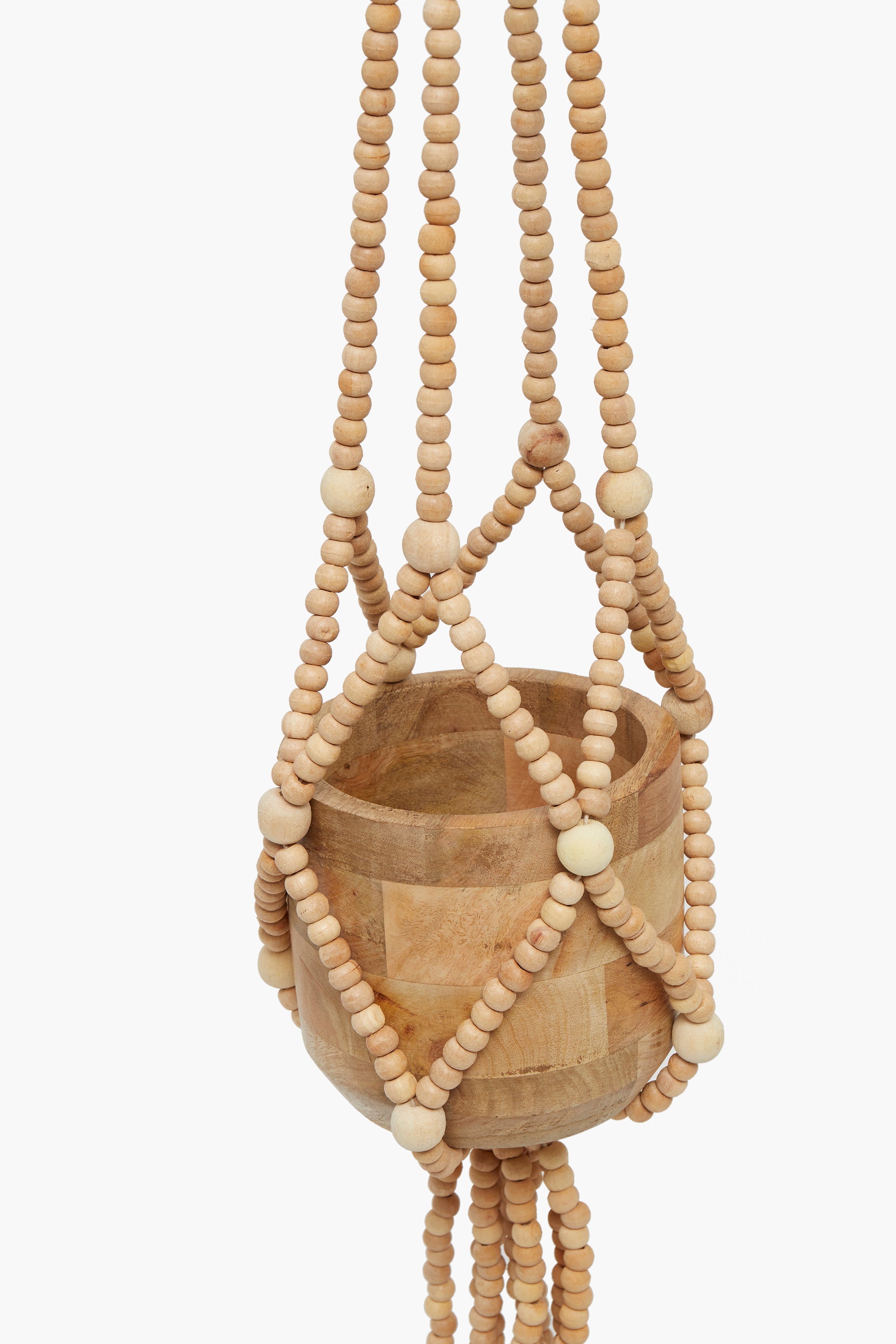 beaded hanging planter grey mix