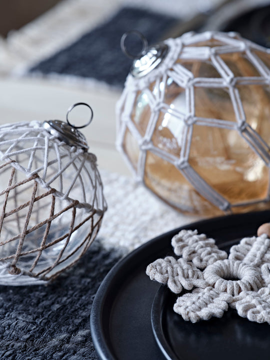 Roped Clear Orb Bauble Ornament