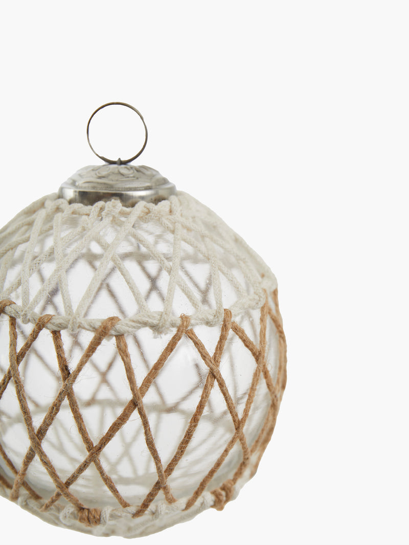 Roped Clear Orb Bauble Ornament
