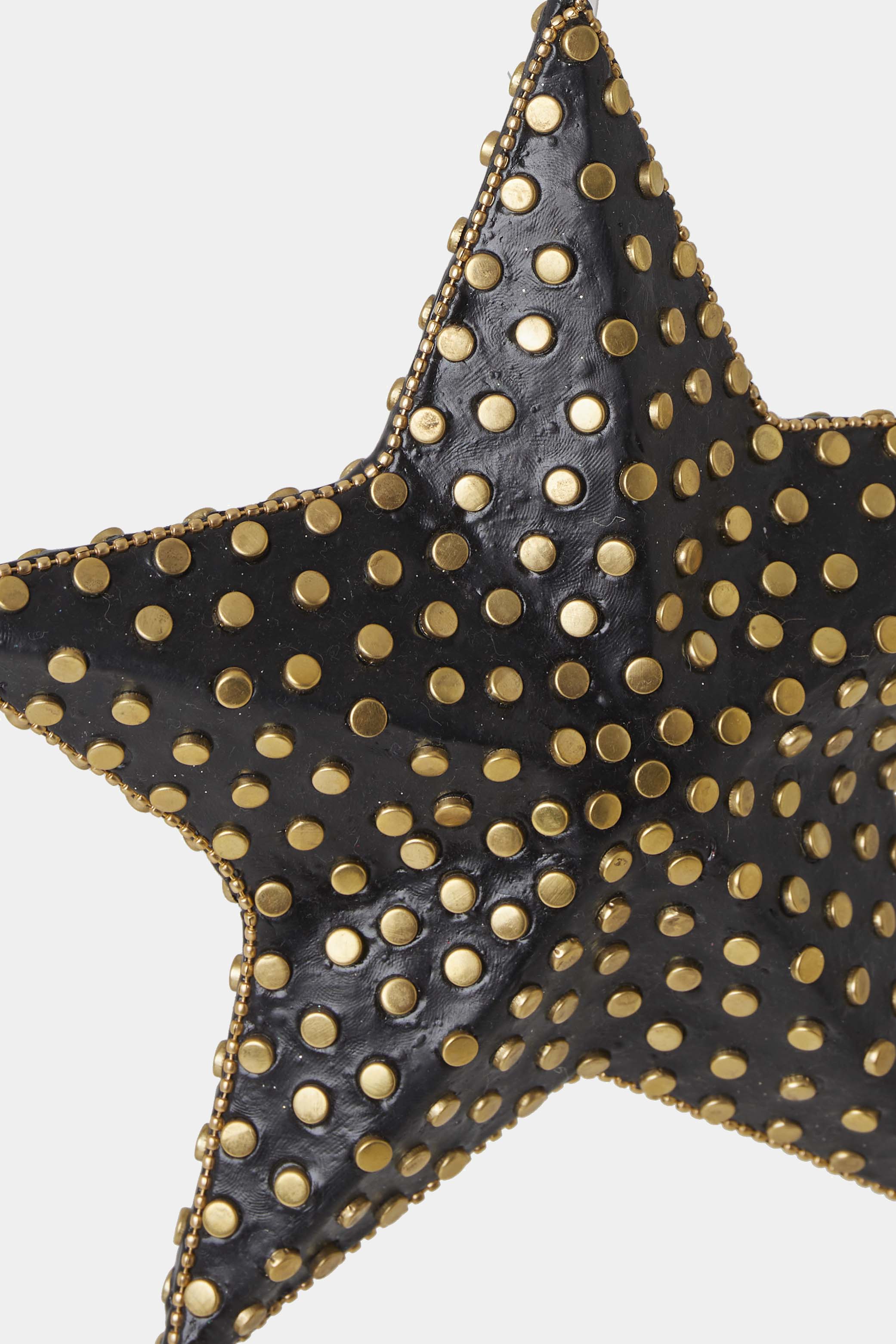studded star ornament black/gold