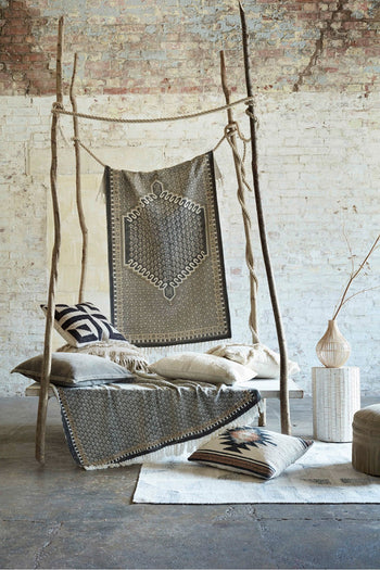 Poppy Field Natural Throw