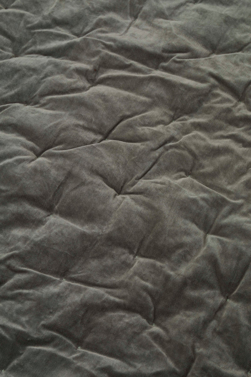 velvet bedspread sage