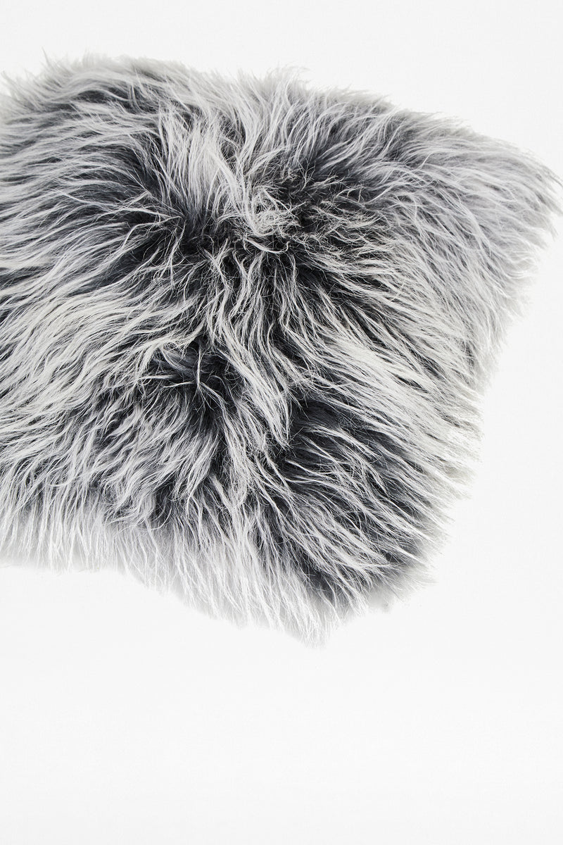 grey tipped cashmere cushion grey