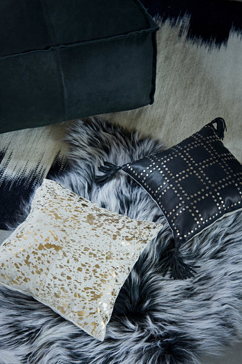 Silver Stud Tassel Cushion