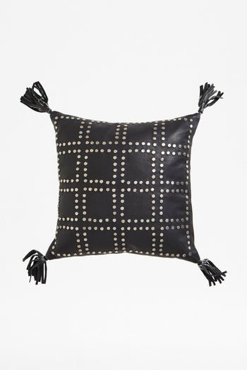 Silver Stud Tassel Cushion