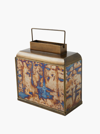 Wide Antique Gold Lantern