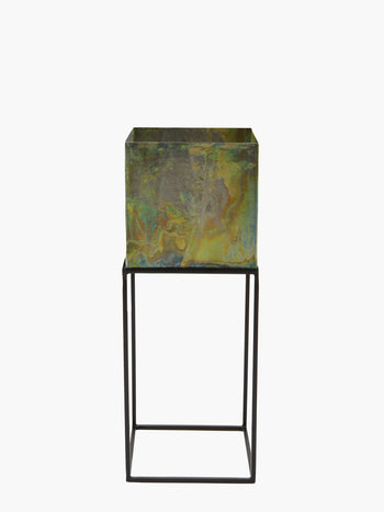 Square Antique Green Planter