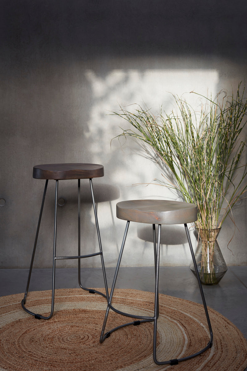 medium roger bar stool salvage grey