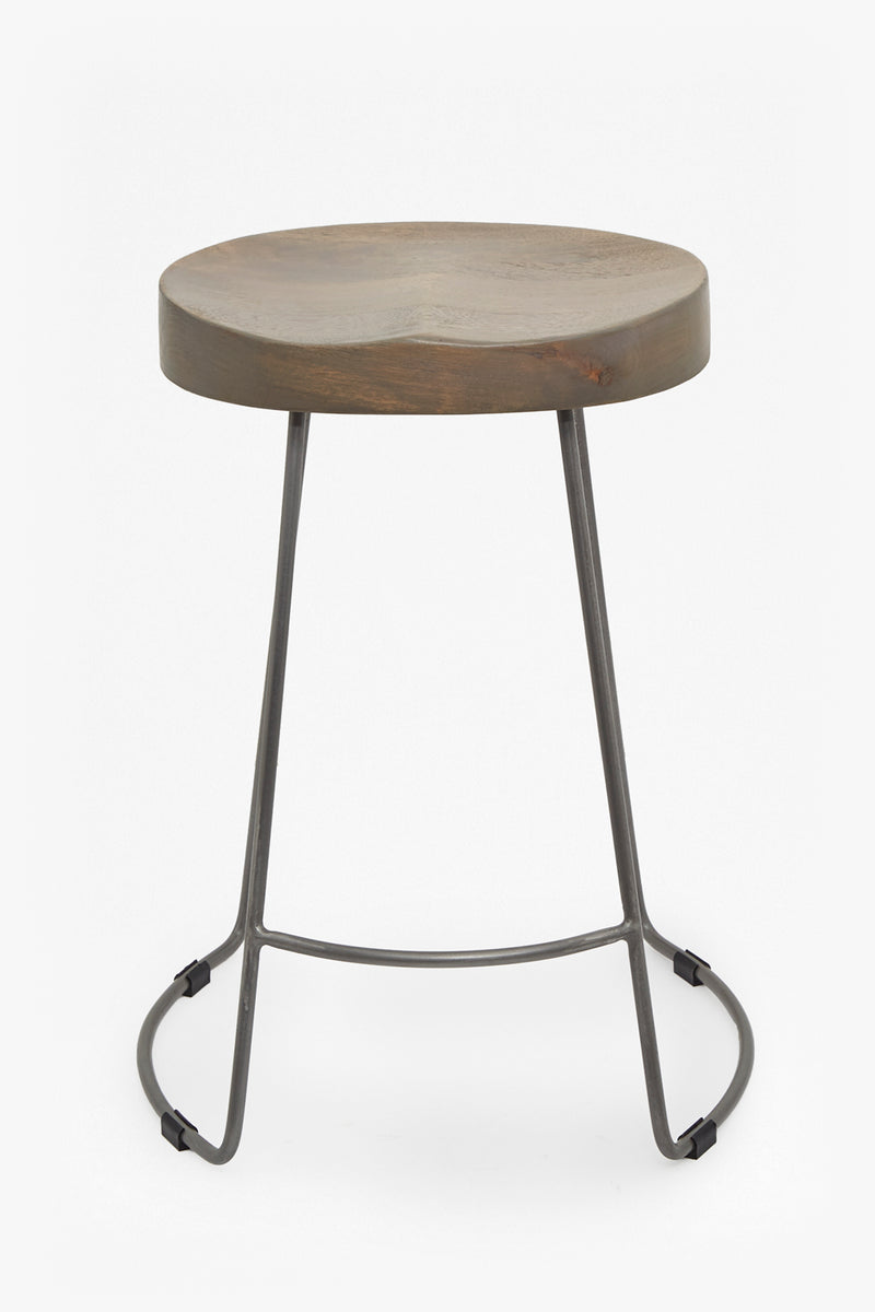 medium roger bar stool salvage grey
