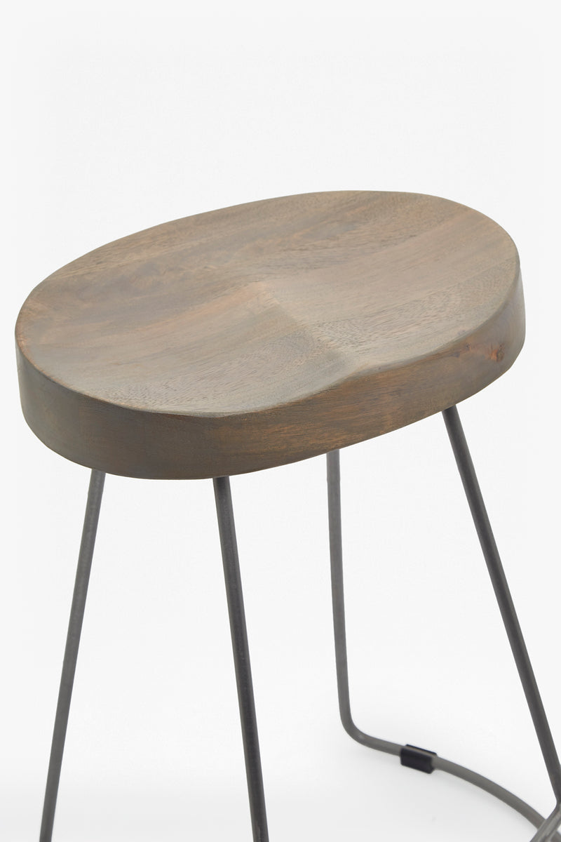 medium roger bar stool salvage grey