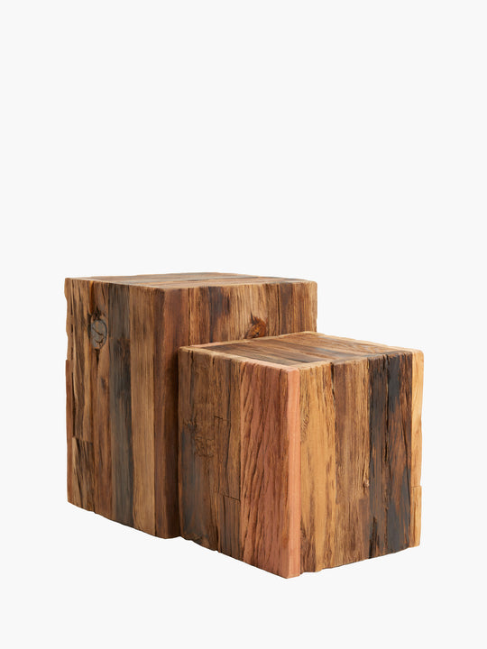 Reclaimed Wood Side Tables (Set of 2)