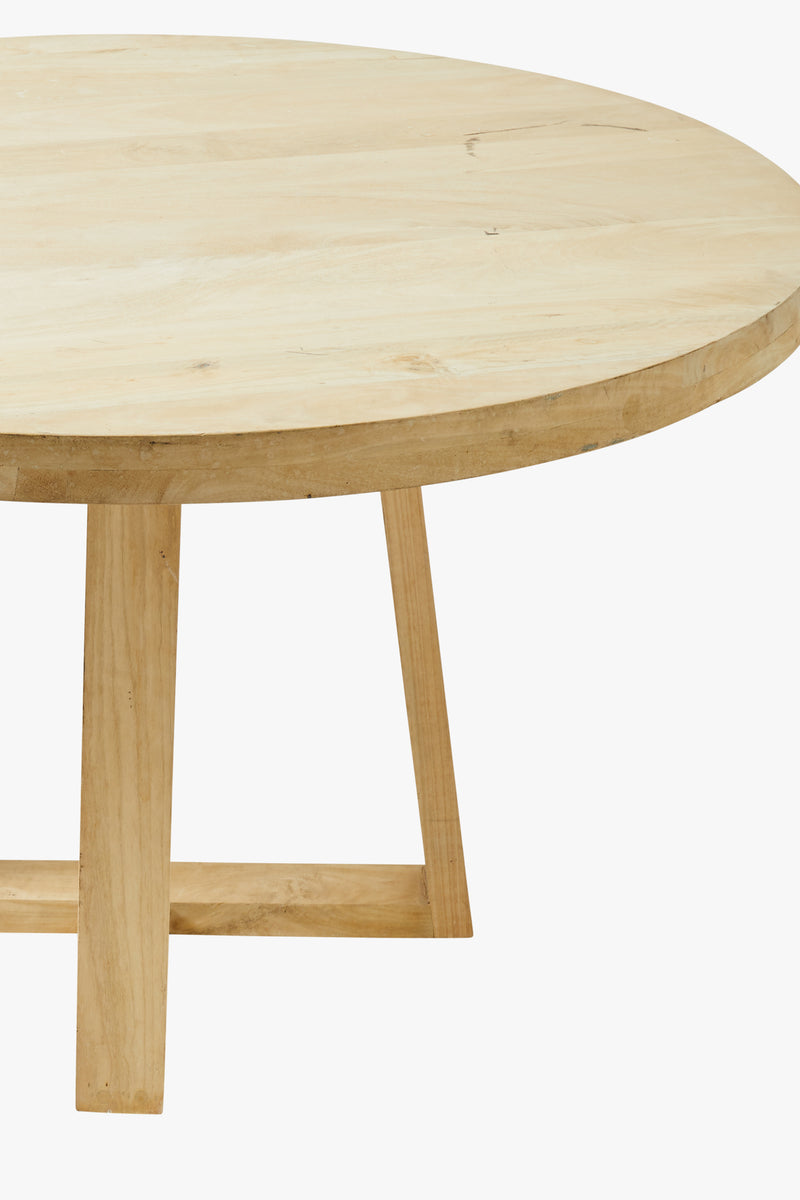 Blonde wood shop round dining table