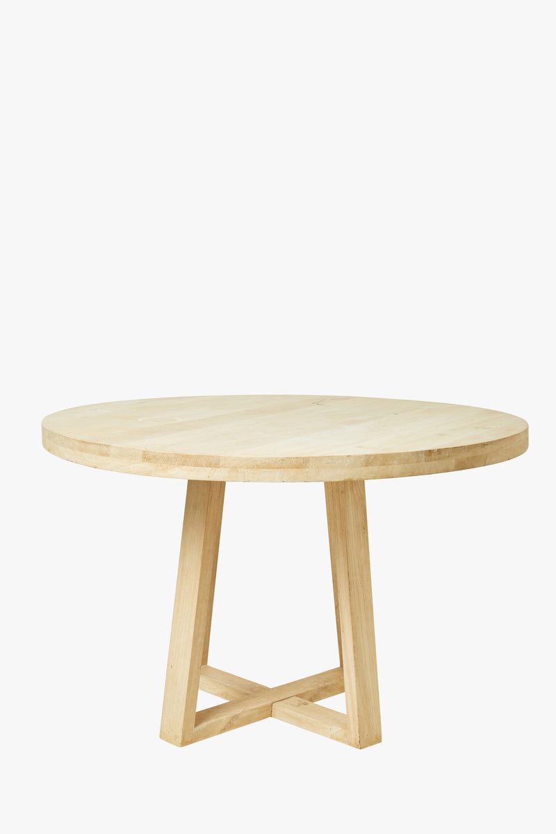 blonde round dining table natural