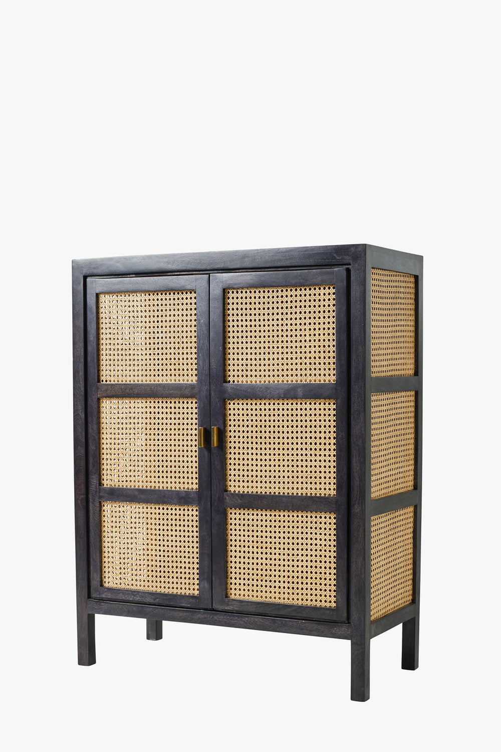 Black cabinet with cane doors online