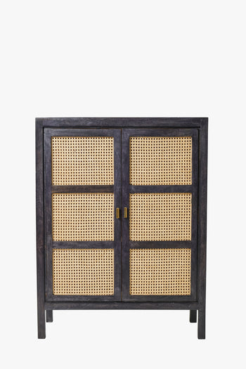 Noir French Cane Cabinet