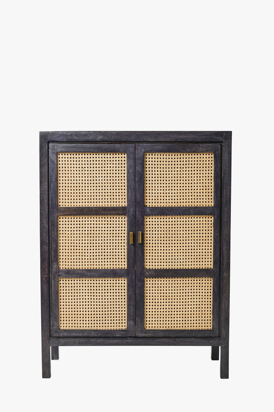 Noir French Cane Cabinet