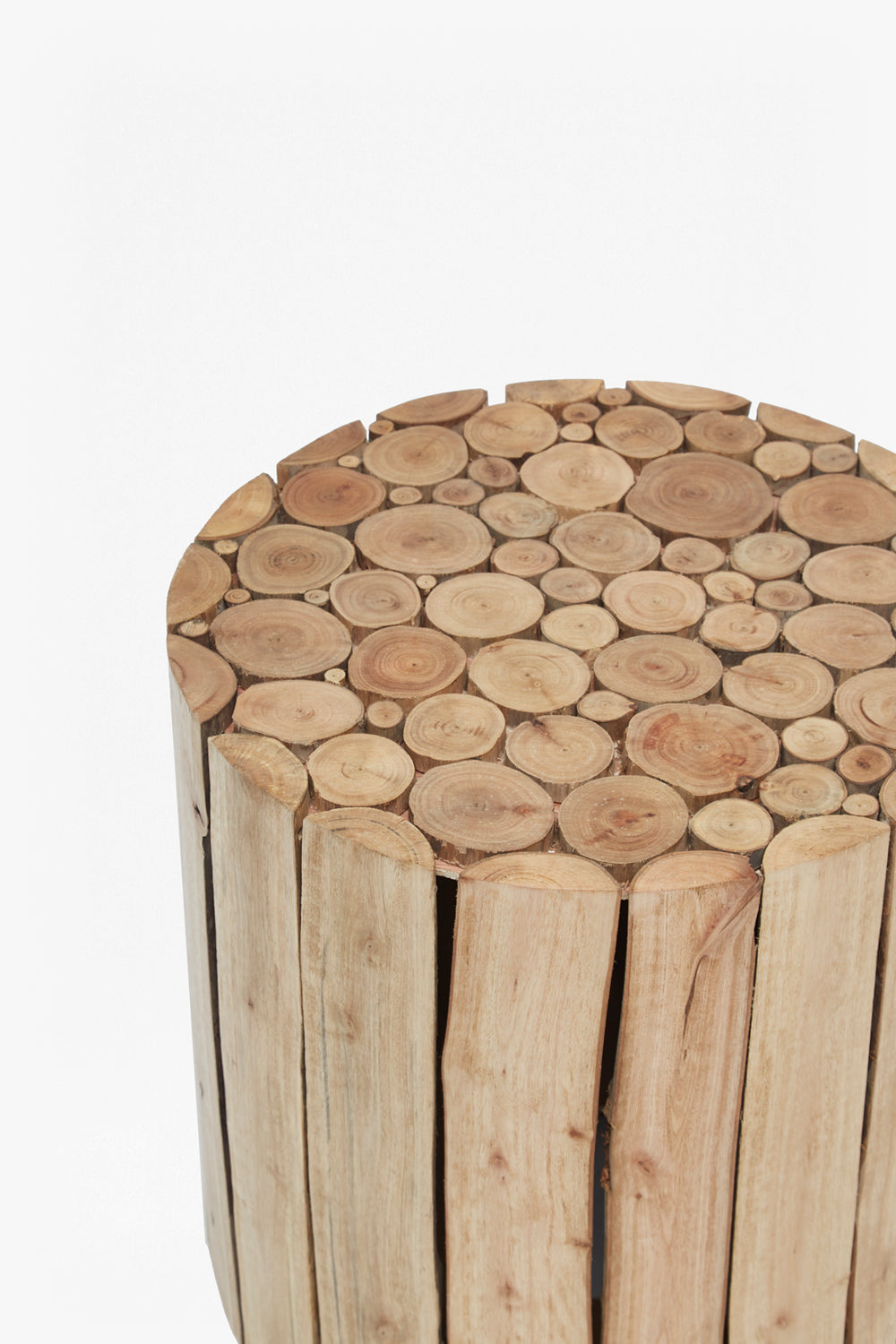 Eucalyptus Wood Side Table Natural French Connection UK