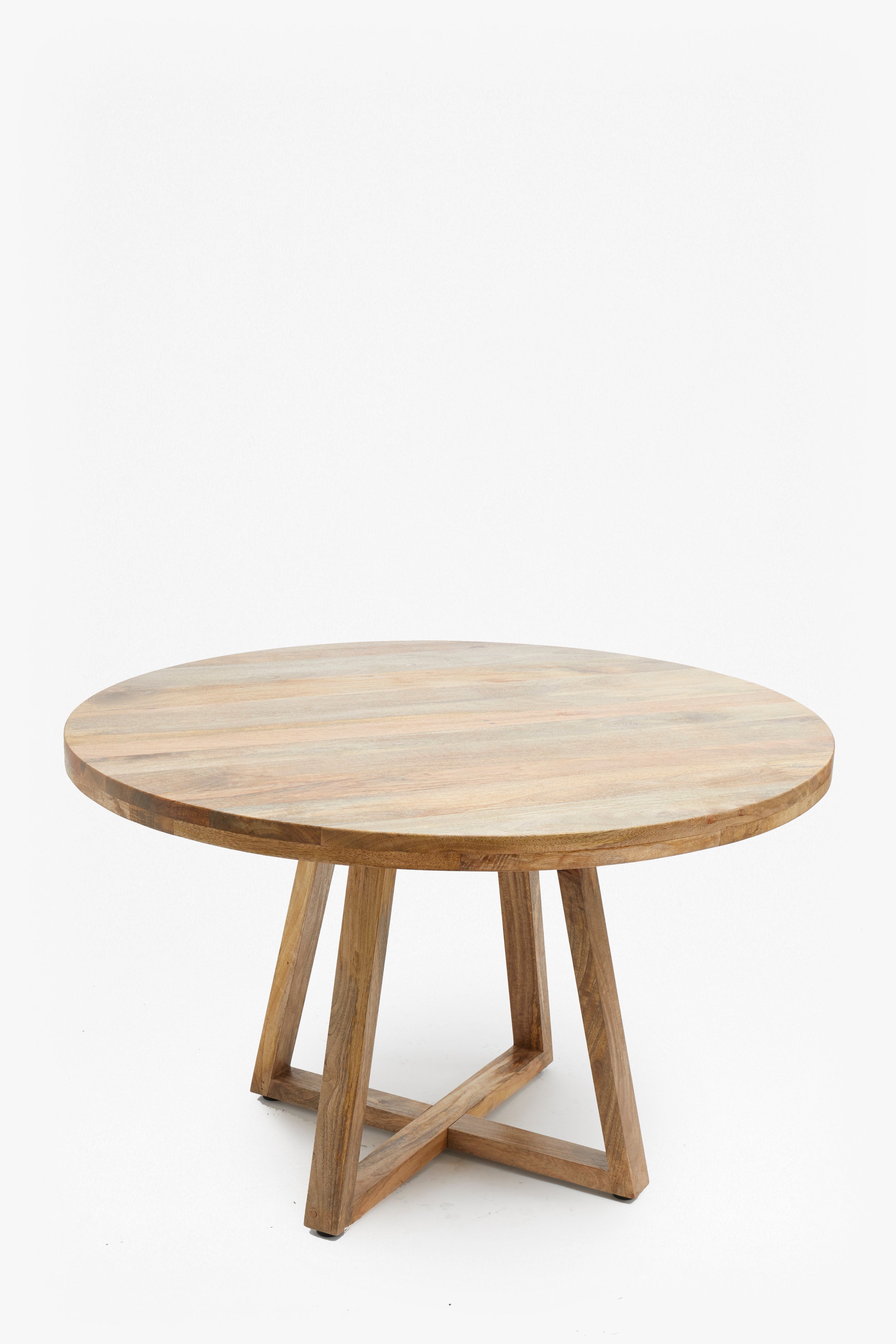 round wooden dining table natural
