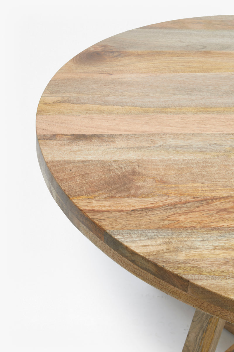 round wooden dining table natural