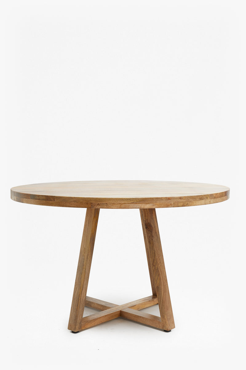 round wooden dining table natural