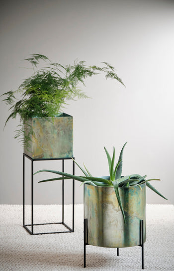 Square Antique Green Planter