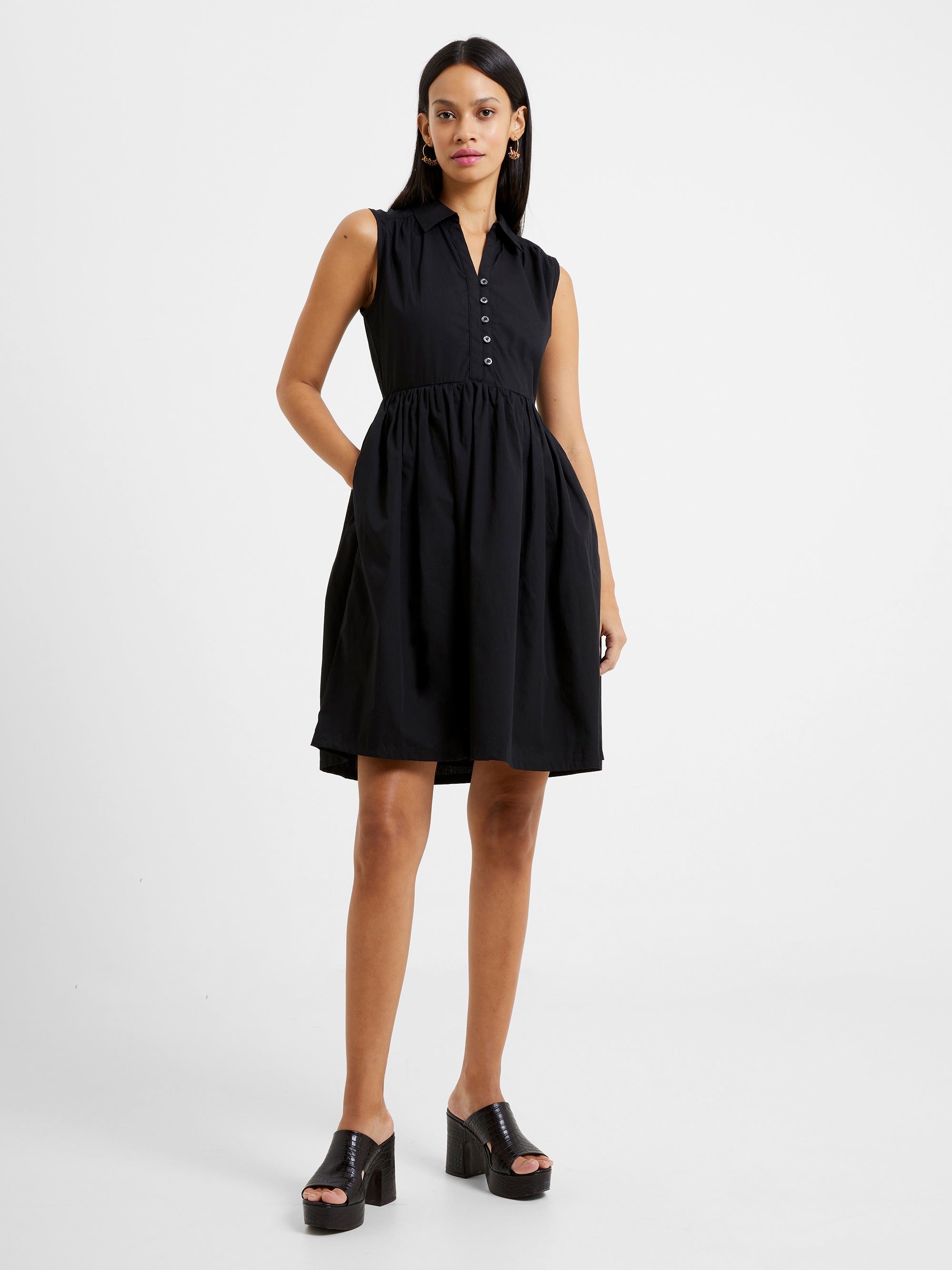 Black smock shirt best sale dress
