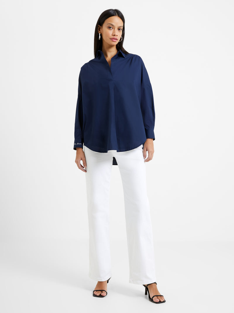 No Limits Charity Popover Shirt Indigo | French Connection UK