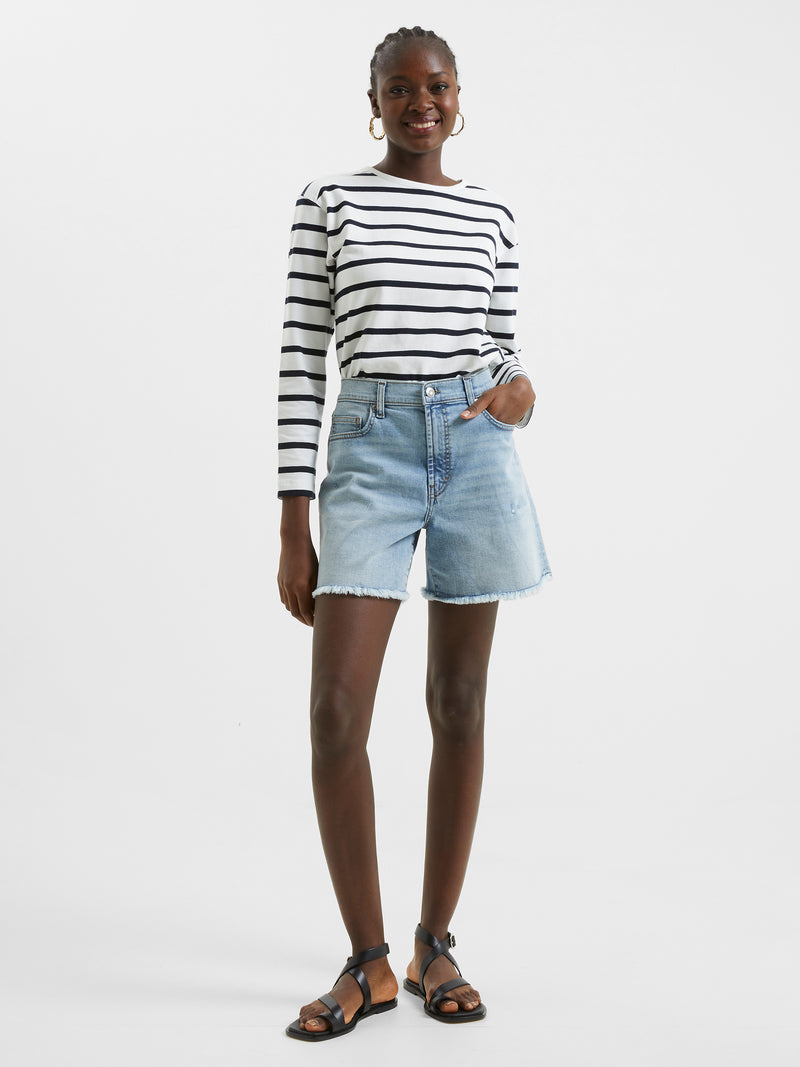 Frayed Hem Denim Mini Shorts - Women - Ready-to-Wear