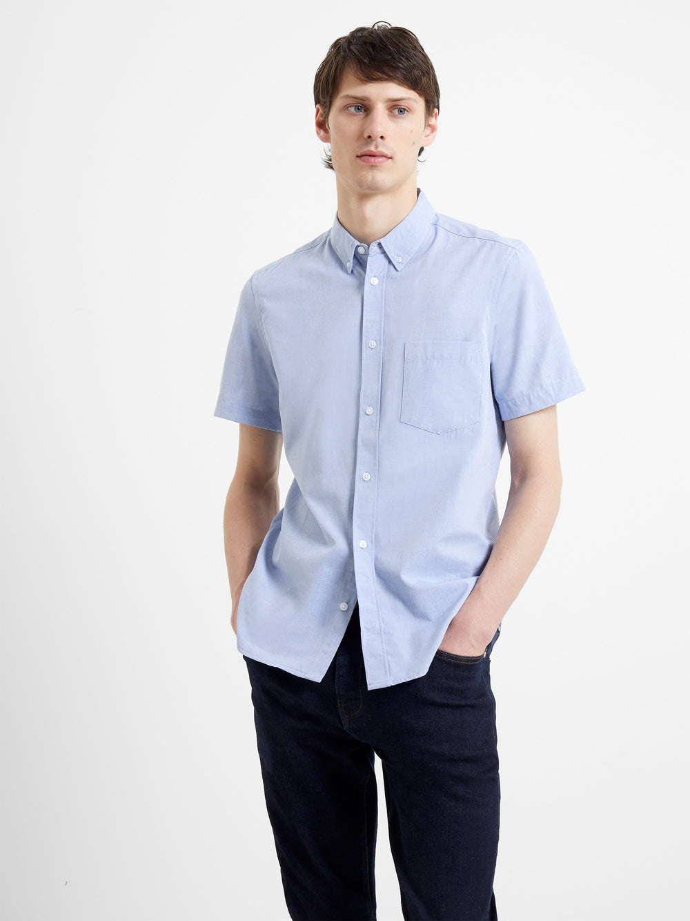 Oxford Short Sleeve Shirt Sky Blue | French Connection UK