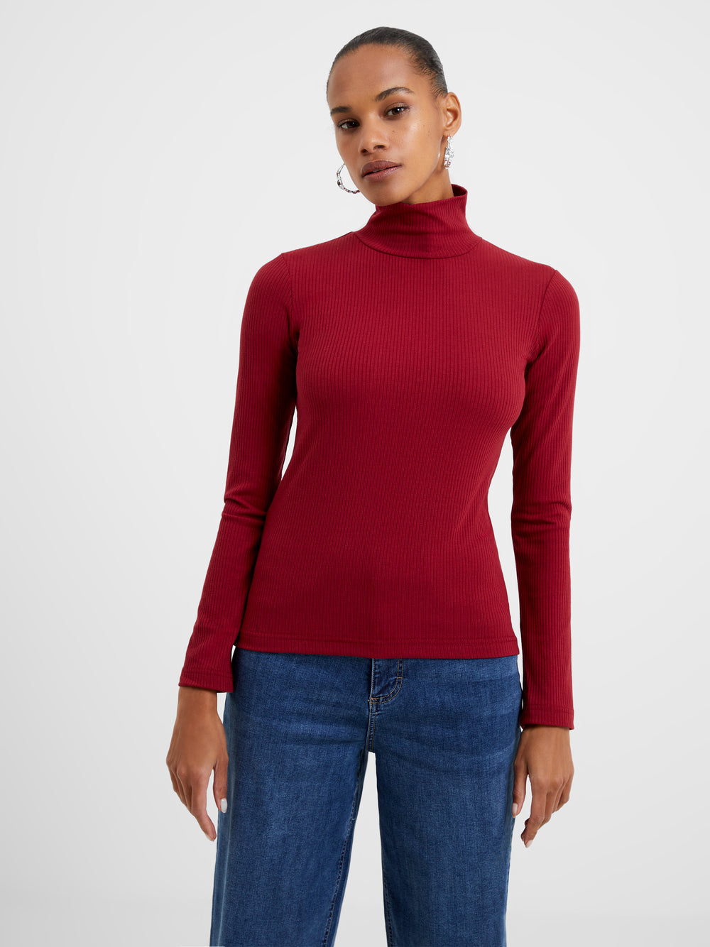 Red turtleneck store long sleeve