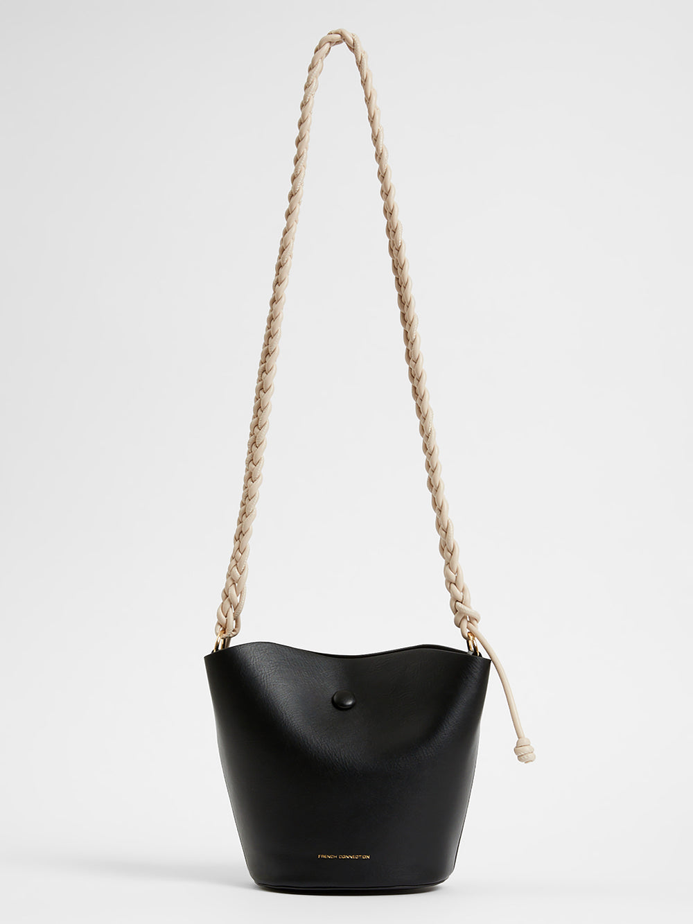 Mini Quilted Bucket Bag Chain Strap Black