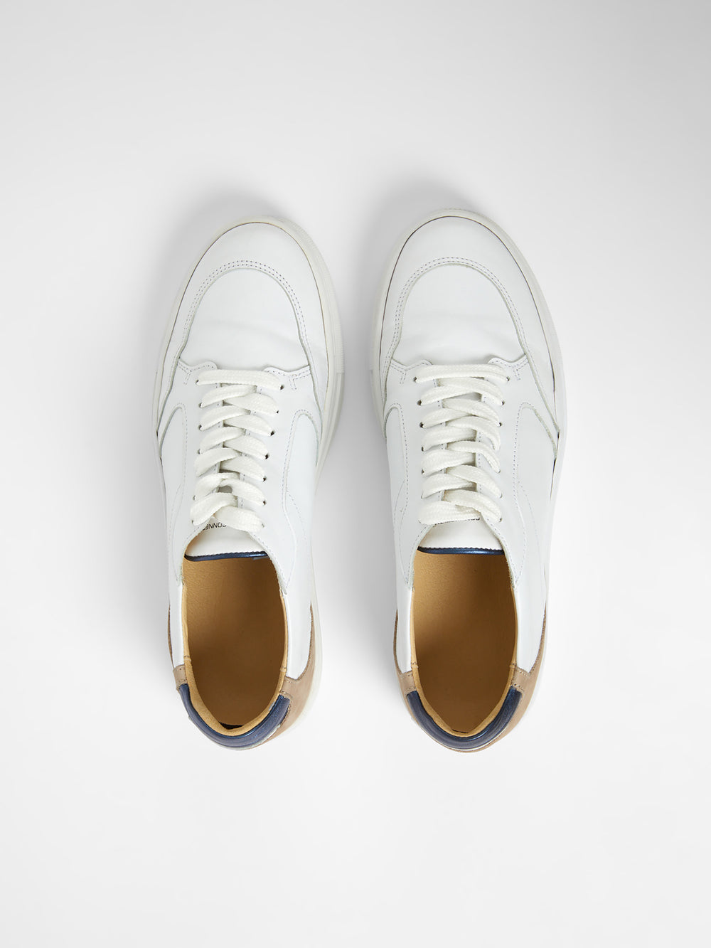 French connection white outlet leather trainers