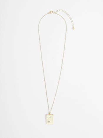 Abstract Enamel Face Necklace