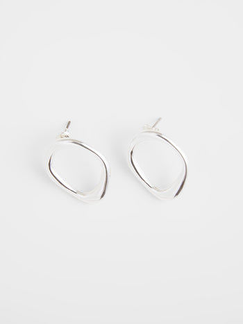 Organic Oval Stud Earrings