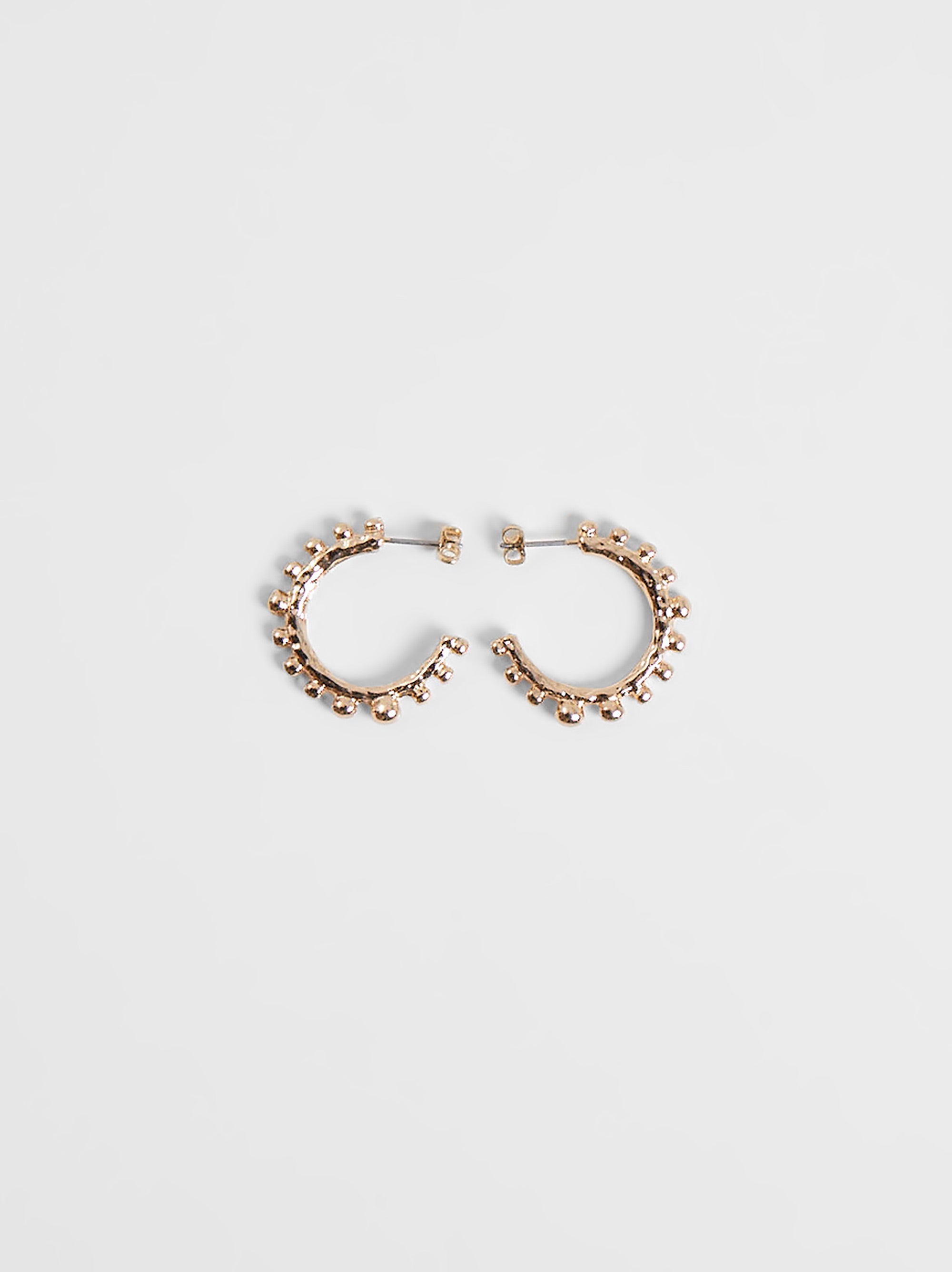 Organic Metal Beaded Hoop Earrings