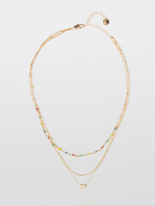 Delicate Heart Multi-Strand Necklace