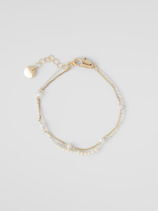 Fresh Water Pearl & Chain Delicate Bracelet