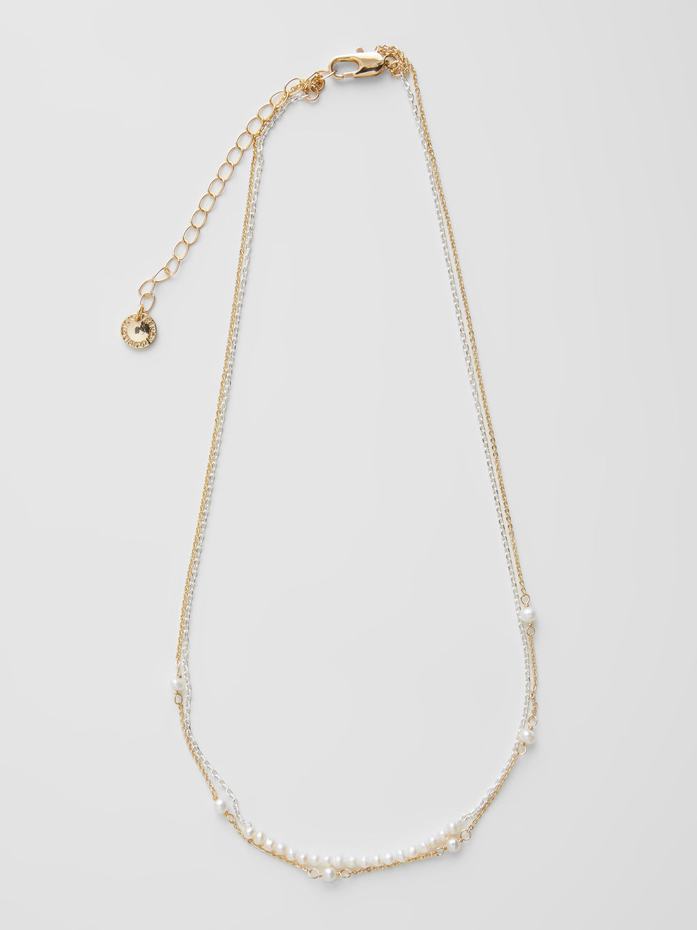 Pearl & Chain Delicate Necklace Gold/Silver/Pearl French Connection UK