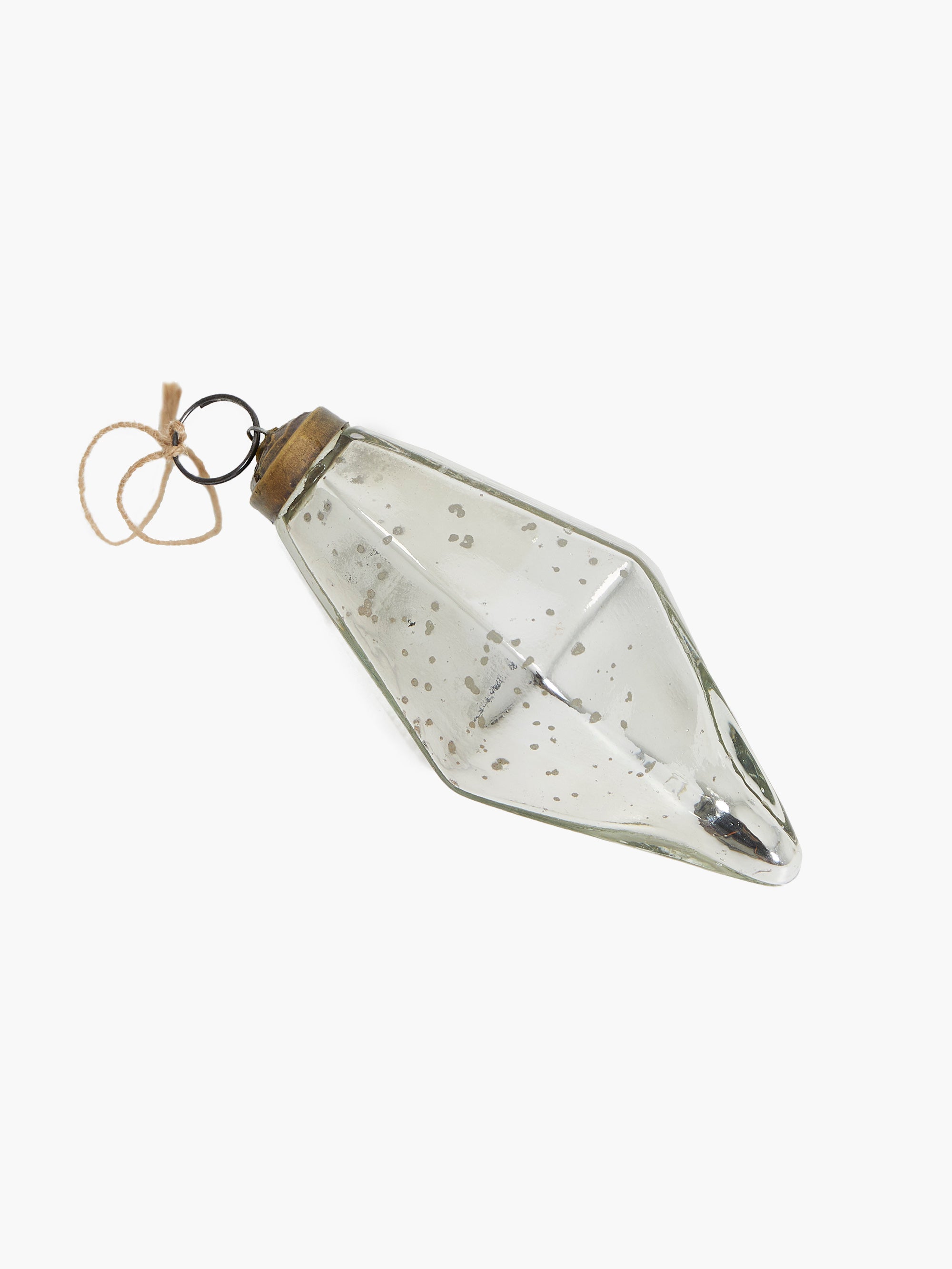 Antique Silver Droplet Bauble Ornament