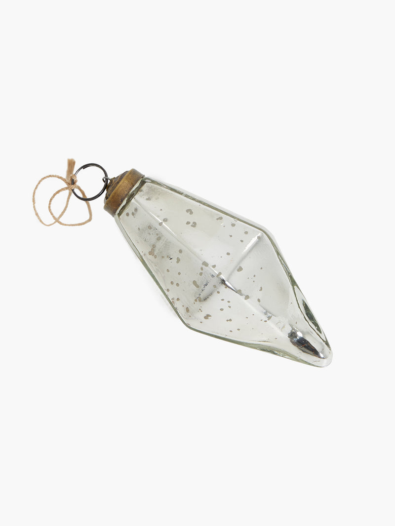 Antique Silver Droplet Bauble Ornament