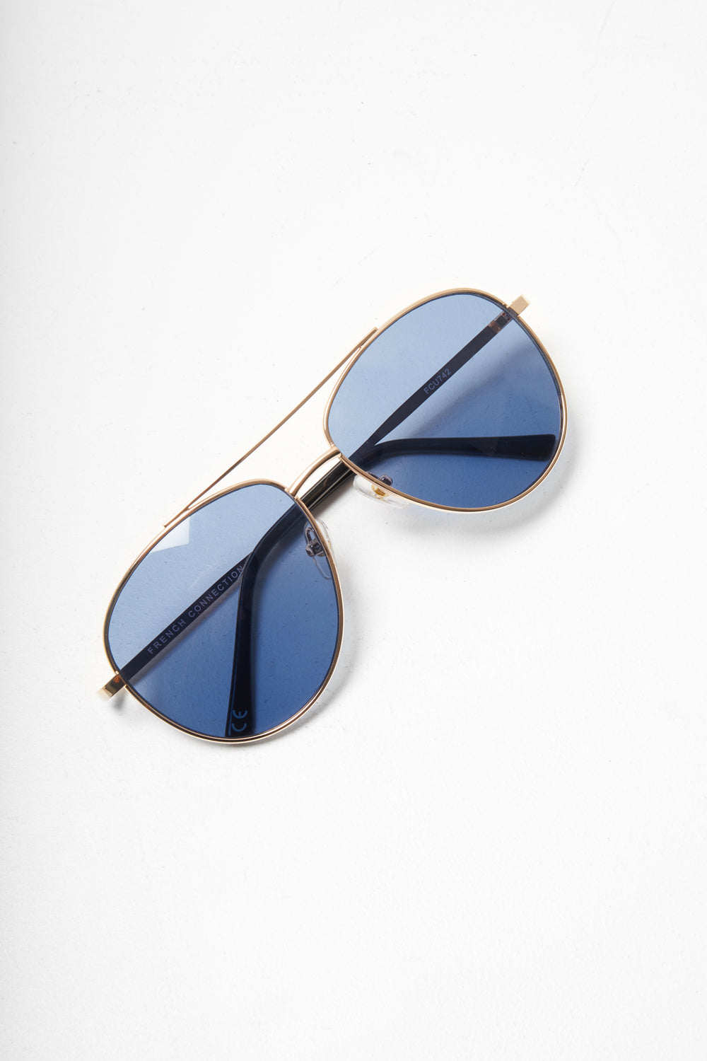 Metal D Frame Aviator Sunglasses Gold | French Connection UK