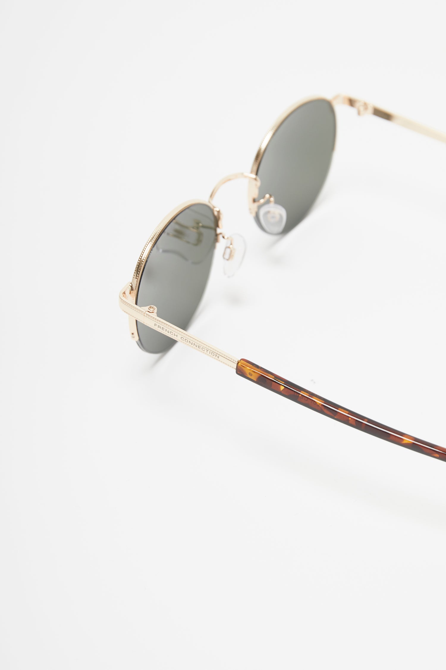 metal round rimless sunglasses gold